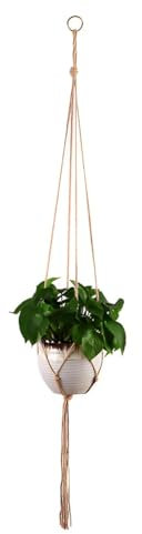 RAMGLYO Suspension Macramé pour Plantes - Style Boho - Panier Suspendu Intérieur/Extérieur - Décoration Murale, Plafond, Balcon - Pour Fleurs et Plantes - Beige Naturel