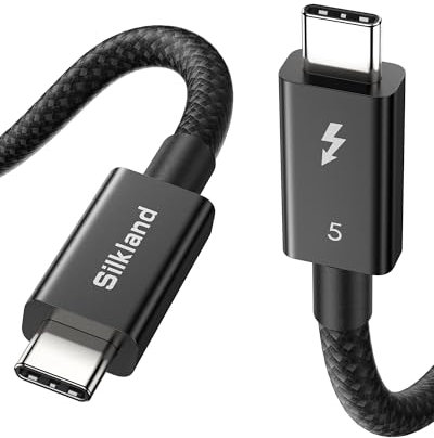 Silkland Intel-Zertifiziert 80Gbps Thunderbolt 5 Kabel 1M Prime Geflochten, bis zu 120Gbps mit Bandwidth Boost, Dual 8K/6K, 240W Schnellladen, Kompatibel mit Thunderbolt 4/3, USB4, MacBook M4 Pro, SSD