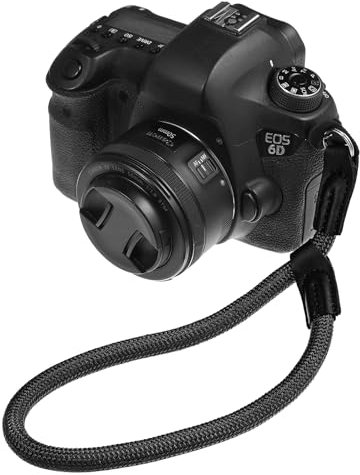 Yuanchu Correa para cámara, correa ajustable para cámara, correa de escalada de cuero, correa para el cuello, correa de mano, peso ultraligero, cinta de paracord, DSLR SLR o cámara sin espejo,