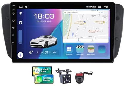 Android 13 9 2 Din Car Stereo for S-EAT Ibiza 6J (2008-2015) - Wireless Carplay & Android Auto, Free Rearview Camera, Steering Control, DAB RDS, WiFi Enabled