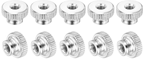 QUARKZMAN Tuercas Moleteadas Para Pulgar 30 Piezas M4 x 12 x 8mm Tuerca Moleteada De Acero Al Carbono Perillas Redondas De Ajuste Tuercas Para Piezas De Impresora 3D Plata