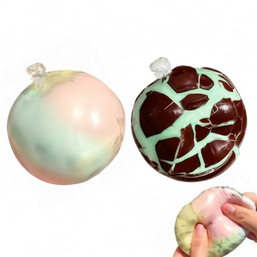2-Pack Cire, De Cire Croustillante, Balanciers Sensoriels Faits à La Main, Arc-en-Ciel Et Menthe Gelée Presser Boules pour La Décoration De Bureau Et De La Maison