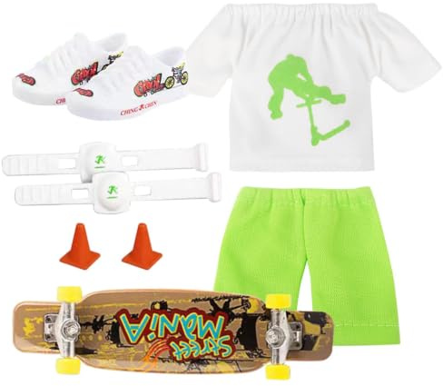 Mini Finger Scooter Set | Mini Finger Skateboard with Pants and Shoes