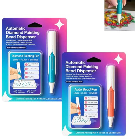 Automatic Diamond Painting Bead Dispenser-Wax-Free Bead Picker Tool (01#+02#)