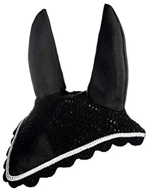HKM 3387 Fly Cover, Insect Protection, Fly Protection, Ear Protection, Black/Silver, Pony