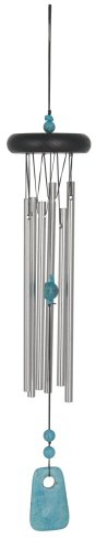Woodstock Chimes Windspiel für Garten - Türkis, Klangspiel, 45cm