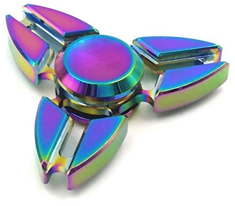 Metal Rainbow Fidget Spinner Toys,Hand Spinners Toy Can Spin 1-3 Min Stress Reducer High Speed Bearing for Adult Children,Office Desk Gadget,Outdoor