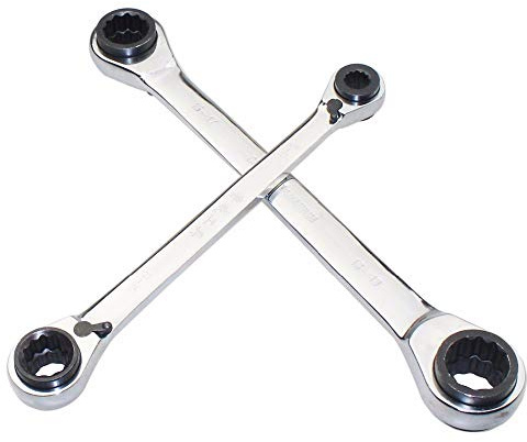 TOOLSTAR Llave de trinquete de anillo, 4 en 1, llave de trinquete reversible, multiusos, herramienta combinada de trinquete (paquete de 1, 19 x 22-24 x 27 mm)