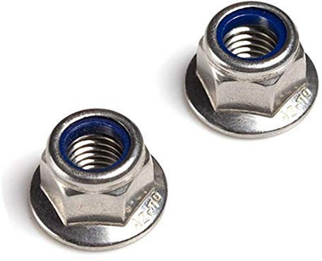 Sechskantmuttern mit Flansch-selbstsichernd (mit Polyamid - Klemmteil)- M6-(20 Stück)- DIN 6926 Edelstahl Rostfrei A2 Stopmuttern/Sicherungsmuttern