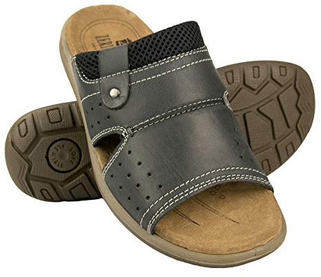 Zerimar Sandalia de Vestir de Hombre de Piel | Sandalia de Verano para Hombre | Sandalias Planas Cómodas | Sandalias de Hombre de Cuero | Suela Antideslizante | Sin Cierre