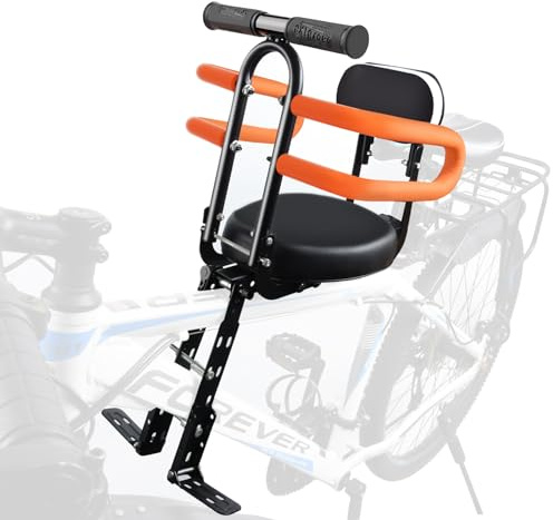 OUSEXI Child Bike Seat - Front Mount, Kids Bike Seat for Adult Bike,Retractable Baby Bike Seat Front Mounted, Toddler Bike Seat for Children 2~6 Years (with Crossbar-C)