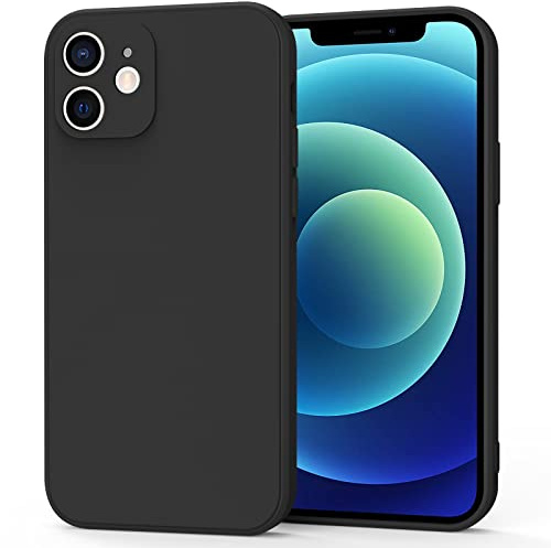 AK Custodia per iPhone 12 Cover in Silicone Liquido Ultra Sottile con Rivestimento in Morbido Tessuto in Microfibra, Custodia Protettiva Completa per iPhone 12 (2020) 6.1 Pollici
