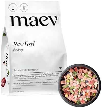 Maev Human-Grade Beef Dog Food, Anxiety & Calming Formula, Whole Ingredient, Gluten-Free, High Protein Puppy & Dog Food, 5 lb