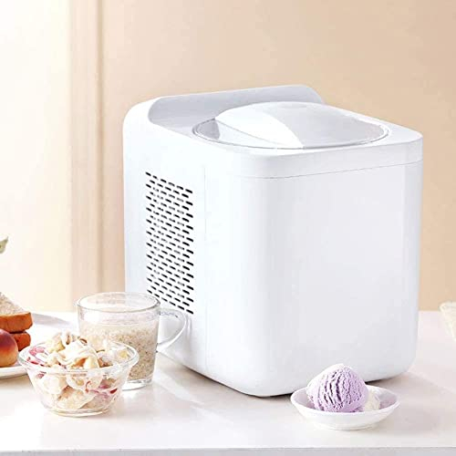 Samnuerly Mini Small Home Ice Cream Maker Machine 1L Full Automatic Gelato Sorbet Frozen Yoghurt Machine Homemade Professional Quality Ice Cream,White Home