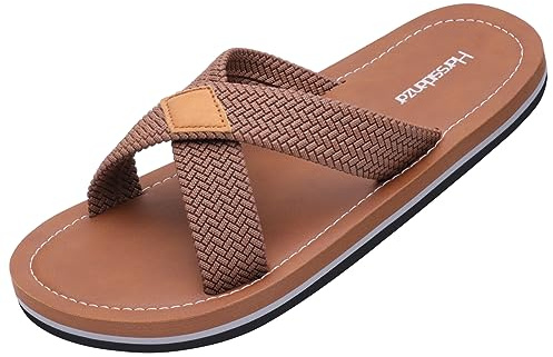 Harssidanzar Zapatillas cruzadas masculinas sandalias ligeras zapatillas de verano,adecuadas para el secado rápido en interiores y exteriores KM229EU