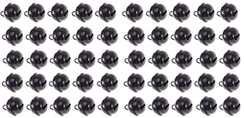 SOIMISS 50 Stück Metall-Glöckchen Schwarz Weihnachten Metall Rund Mini-Glocken Schmuck Ornamente Für Windspiele DIY-Party-Dekoration 22 Mm