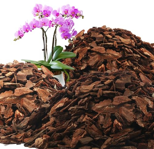AVALUTION Corteza de orquídea para macetas, corteza de orquídea orgánica de 18 cuartos para plantas, virutas de madera de corteza de pino natural para mantillo de plantas de interior, desarrollo de