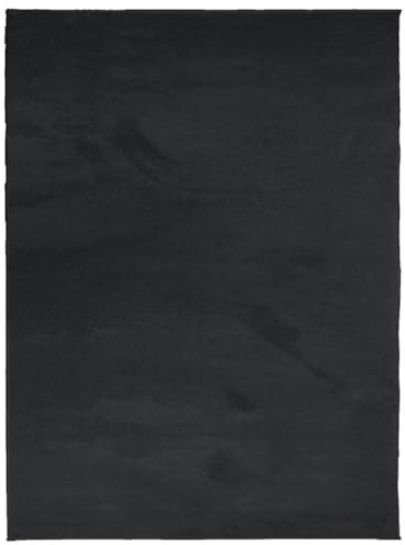 vidaXL Teppich, Wohnzimmerteppich Kurzflor Modern, Bodenteppich Flauschig Weich, Pflegeleicht Teppich für Wohnzimmer Schlafzimmer, Schwarz 240x340cm