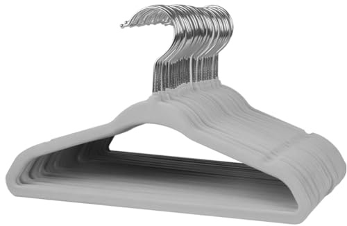 Stormix Baby Velvet Hangers 30 Pack, Children's Clothes Hangers Non-Slip, Kids Hangers with Shoulder Notches for Infant/Toddler Gray