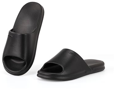 CLEIKS Flip Flop Pantofole Scarpe da Bagno Uomo Estate Ciabatte Basse Spiaggia Scarpe Balneari (Nero, 41/42 EU, MES250419-0)