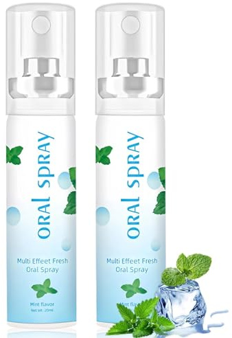2Pcs Pro-Biotic Dry Mouth Spray & Breath Freshener Spray, Mint Flavor 20ML, Long-Lasting Moisturizing Oral Care for Bad Breath, Freshens Mouth & Fights Unpleasant Odor