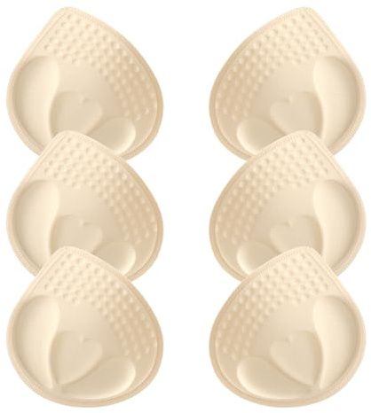 YPLANGENT 3 Paia di Imbottitura Reggiseno Push up Coppe Reggiseno Color Carne da 4 cm Coppe per Reggiseni Traspiranti per Reggiseno Bikini, Brassière