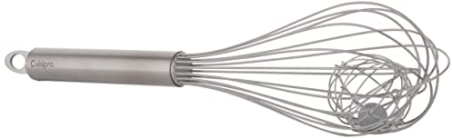Cuisipro Duo Whisk with Wire Ball, Stainless Steel, for Whipping, Extra Aeration, 12”, 30.5cm, Silver, 12 inch