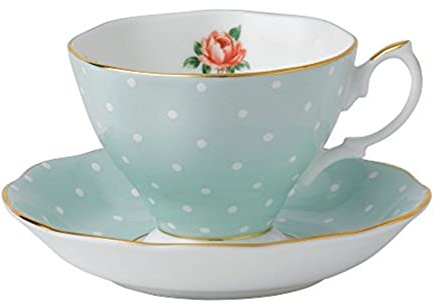 Royal Albert Teetasse und Untertasse, gepunktet, Rosa