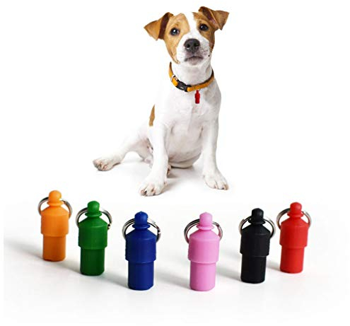 Haustier-ID-Tags für Katzen, kleine Hunde,Welpen,Kapselform, leise, geräuschlos, wasserdicht, für Hundeausweis, keine öffentlichen Informationen, Adress-Namensschild