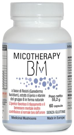 AVD REFORM | Micotherapy BM - Integratore con Reishi, Iperico, Passiflora, Centella e Vit. B per equilibrio mentale e sonno – 60 capsule – Prodotto in Italia
