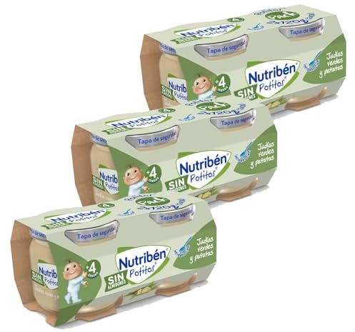 Nutribén Potitos Introducción a Las Judías Verdes Y Patatas Desde Los 4 Meses, 3 x 2 (6 X 120) Gr.