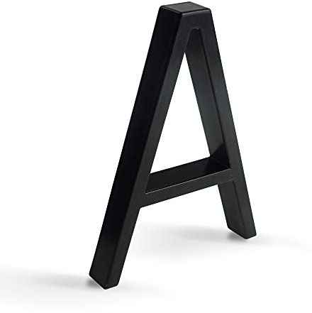 HASWARE Schwebendes Hausnummernschild: 5 Zoll (12cm) modernes Türschild – auffällig für Straßennummern (A, Schwarz)