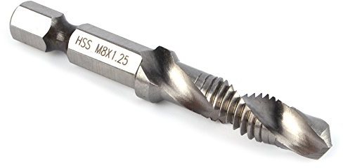 Gewindebohrer M8, Sechskantschaftbohrer, Sechskantgriff-Verbundbohrer Geeignet zum Bohren, Gewindeschneider, Schneiden auf weichem Metall, Aluminiumplatte, Eisen (M8 x 1,25)