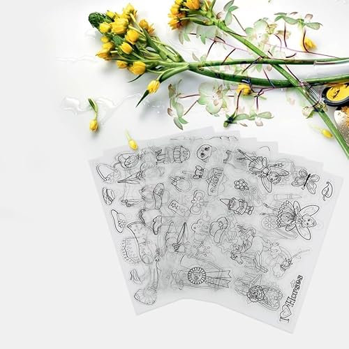 Oumefar Kunststoff Schrumpffolie Schrumpffolie Mehrmuster Kunstdruckpapier DIY Handmade Craft Tools für Kinder(Mädchenstil)