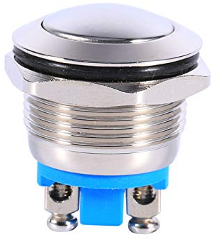 Interruttore a Pulsante in Metallo Impermeabile da 19 Mm per Auto Interruttore Momentaneo per Auto a Clacson 12V Ottimo per Interruttore per Auto, Interruttore Clacson, Interruttore di Spegnimento, Sp