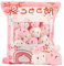 HXPLN Hase Plüsch Kissen, abnehmbare Hase Plüsch Spielzeug,Pudding Hase Kissen,Tasche von Hase Plüsch, niedliche Hase Dekoration Geschenke für Jugendliche, Mädchen, Kinder (8 Sakura Hasen)