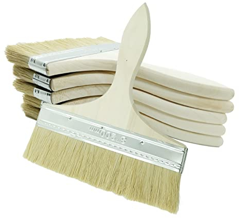 Floatdream 5 Piezas Pinceles Planos de Pintor Profesional Con Mango de Madera, Juego de Pintura y Esmalte Para Acrílica (24×17cm)