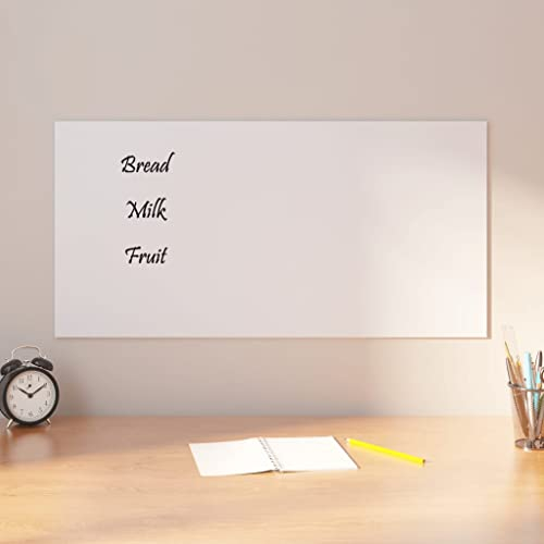 Magnettafel Wandtafel Weiß 80x40 cm aus gehärtetem Glas mit Farbe: weiß
