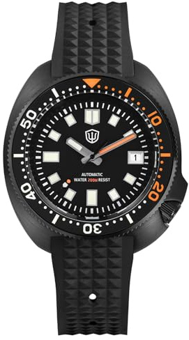 watchdives Automatische Taucheruhren für Herren WD6105, NH35-Uhrwerk Armbanduhr 200 M, Saphirglas Herrenuhr mit 316L-Edelstahlarmband Leuchtende Uhr