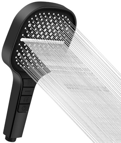 Carré Pommeau Douche Haute Pression (Noir, showerhead)