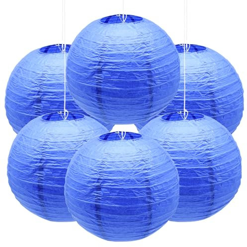 Ruidee 6 Pezzi Lanterne di Carta 30cm Lanterna di Rotonde da Appendere in Lanterne Lanterna di per Decorare Luci e Decorazioni per Matrimoni Compleanni Diametro (ZDL/Jewel Blue)