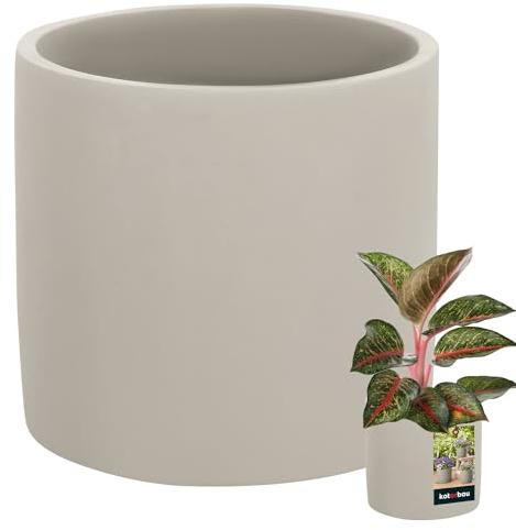KOTARBAU® Blomkruka keramisk stor cylinder etno ⌀ 16 cm höjd 15 cm 1 st. blomkruka keramisk blomkruka betongutseende små ytterkrukor keramikkruka växter