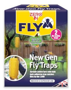 Zero In® New Gen Fly Traps – Twinpack, Effective Fly Trap, Insect Attractant for Outdoor Use, Covers up to 10m Radius, Poison-Free