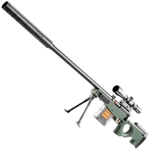 Skumblaster-gevär, skarpskyttegevär med 20 mjuka bollar, mjuk bullet senniper leksakspistol med glasögon för barn, unisex, leksakspistol för pojkar, barn och vuxna (AWM)