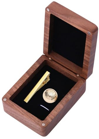 CHGCRAFT Noce Legno Gemelli Box Nero Storage Gift Box Gioielli Display Box per l'anniversario di Fidanzamento Compleanno, 3,35×2,36×1,38 Pollici