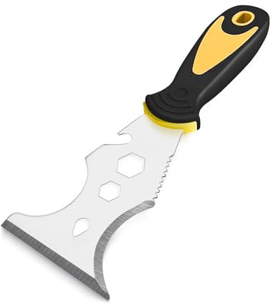 hjwanyin 15-in-1 Stainless Steel Scraper Tool, Professional Multi-Purpose Paint Stripper, Includes Paint Roller, Straight & Curved Scrapers, Ideal for DIY & Professional Use