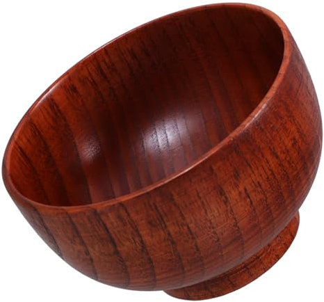 DINHEAROM 1pezzi Ciotola in Legno per Servire Cibo Contenitore per Insalata e Snack per Uso Domestico e Feste