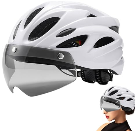 Shouxiut Casques de vélo de Montagne, Casque de vélo de Route avec feu arrière Rechargeable – Cyclisme, vélo réglable, Respirant pour Adultes, Route et Montagne