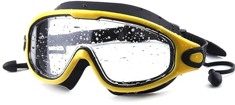 Xanorrg Lunettes De Natation À Grand Cadre Antibuée À Lumière Plate pour Plongée en Apnée Femmes Et Hommes Adultes Étanches