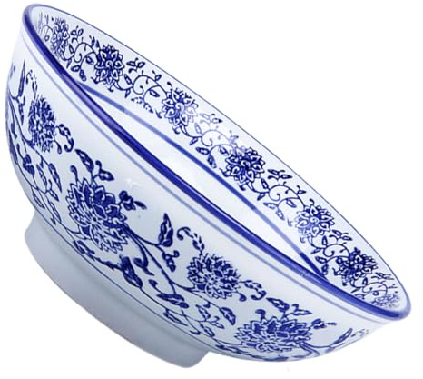 SUPVOX Scodella per Zuppa in Ceramica Blu Retrò, Grande Apertura Facile da Pulire, per Zuppe e Pasta in Cucina